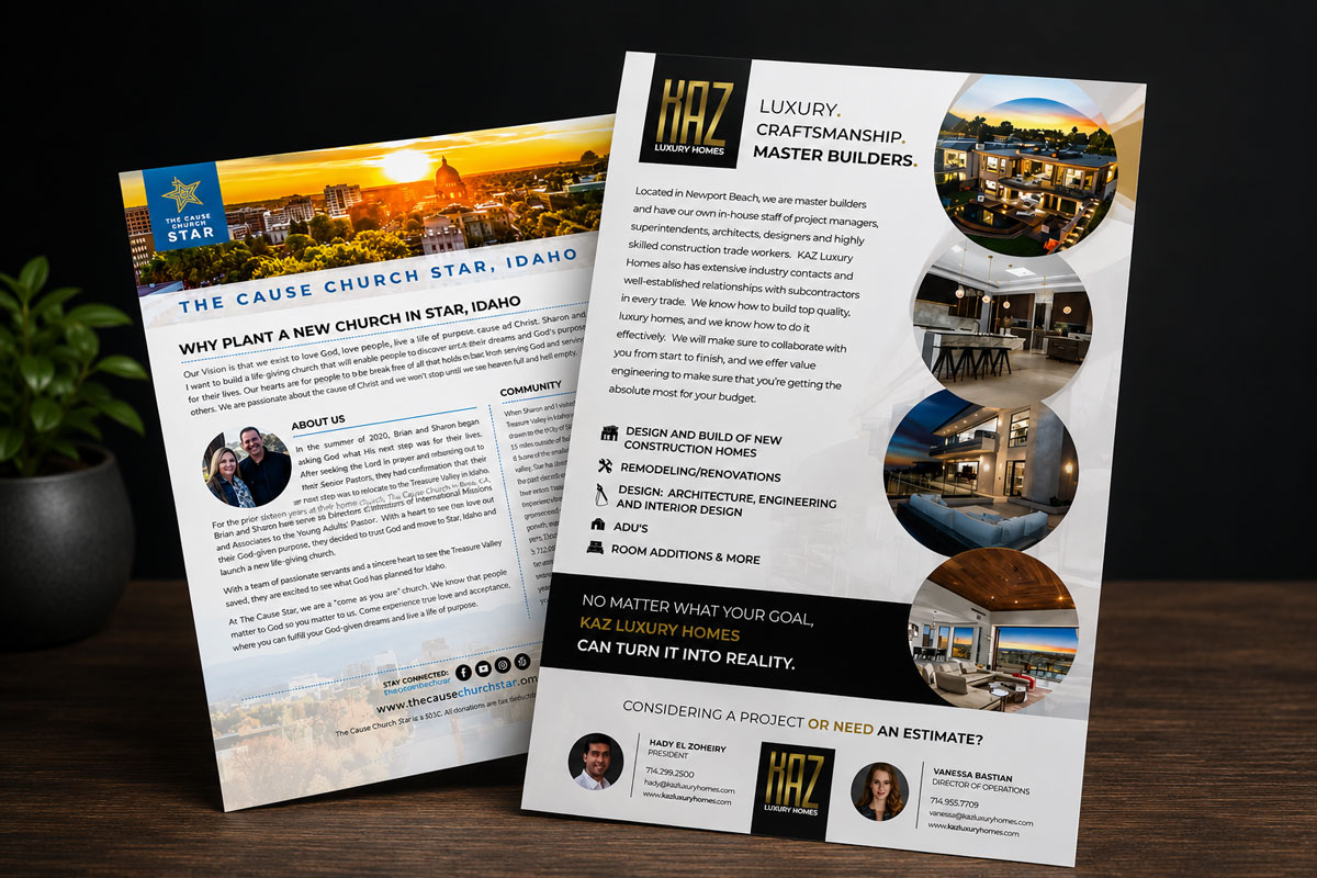 Placeholder — business cards, flyers and brochures